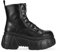 BOSANOVA Botas militares confeccionadas en piel vegana con detalle de cremallera frontal, cordones laterales decorativos y suela track de 7 cm. Cierre con cremallera. Calzado para mujer NEGRO 40