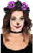 FIESTAS GUIRCA Catrina Haarreif mit lila und schwarzen Blumen, Bunt
