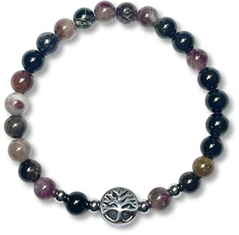 Majas Perlen Edelstein Armband Handmade aus verschiedenen Edelsteinen mit Lebensbaum aus Edelstahl Silber oder Gold - Spiritueller Schmuck - esoterisches Geschenk - personalisierbar