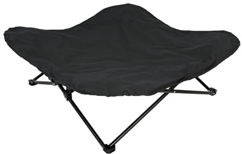 Easipet Elevated Dog Bed with Steel Frame and Poly-Cotton Padding, Indoor Outdoor Pet Cot, 70cm x 70cm, Black