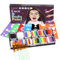 Kit de peinture professionnelle pour le visage, peinture activée par l'eau, palette de rayures arc-en-ciel avec 13 pinceaux et 6 pochoirs, peinture pour le visage sûre et non toxique (#B Set)