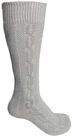 Steigenhöfer Manufaktur Trachtensocken Herren und Damen Lang – Klassische Trachtenstrümpfe im Zopfmuster – Oktoberfest Strümpfe aus Baumwolle für Männer & Frauen – Anthrazit – 47-48