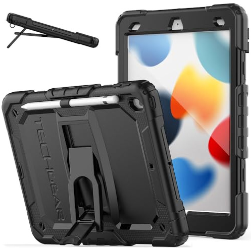 ArmourSHIELD Custodia per Apple iPad 10,22021/2020/2019 [9a/8a/7a generazione], custodia antiurto resistente con supporto pieghevole, protezione scher