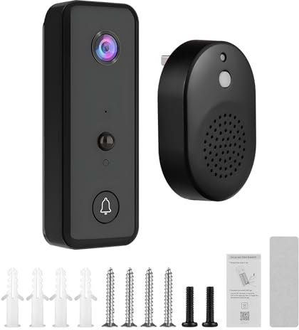 Sunydog Video Doorbell Camera Wireless with Chime Ringer Battery Powered Smart AI PIR Human Detection IP65 Waterproof 2.4G WiFi 2-Way Audio Night Viewing Cloud Storage Front Door Camera Indoor/Outdoor