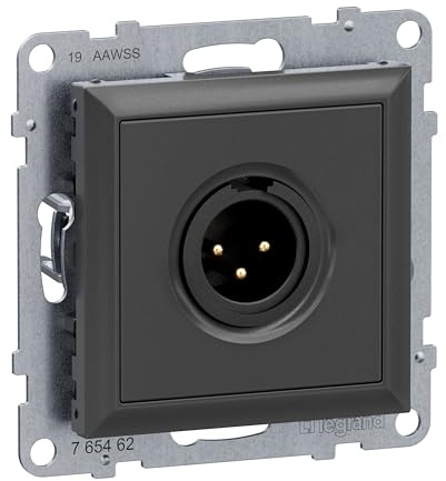 LEGRAND, SEANO XLR-Dose 3-polig männlich, Einsatz inklusive Abdeckung, Schraubklemmen: 0,5 mm², Farbe: Anthrazit, 765462