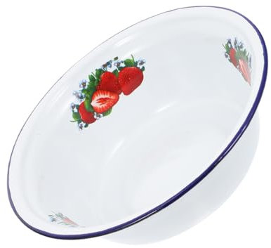 CRILSTYLEO Recipiente Esmaltado Para Postres, Cuenco De Arroz Para El Hogar, Recipiente De Almacenamiento Para Alimentos y Ensaladera De Cocina Para Servir