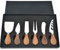 GXIQYL 6-Piece Cheese Knife Set,Cheese Knives Slicer Cutter Fork Spreading Knife,Wood Handle Stainless Steel Slicer Cheese Fork, Cheese Slicer, Gifts for Cheese Lovers, Christmas, Anniversary, Party