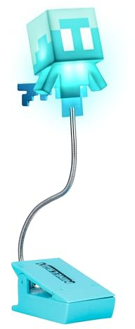 Minecraft Paladone Allay Buchleuchte zum Anklemmen, offiziell lizenziertes Leselicht, Clip-Lampen-Design mit flexiblem Kabel, mit Allay-Mob-förmigem Kopf, 3 Lichtmodi, batteriebetrieben
