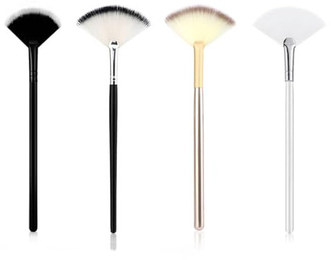 4 Pièces Pinceaux de Masque en Éventail Brosse de Masque Facial de Ventilateur Maquillage Brosses Pinceau Applicateurs Souples Outils de Maquillage pour Masque,Maquillage