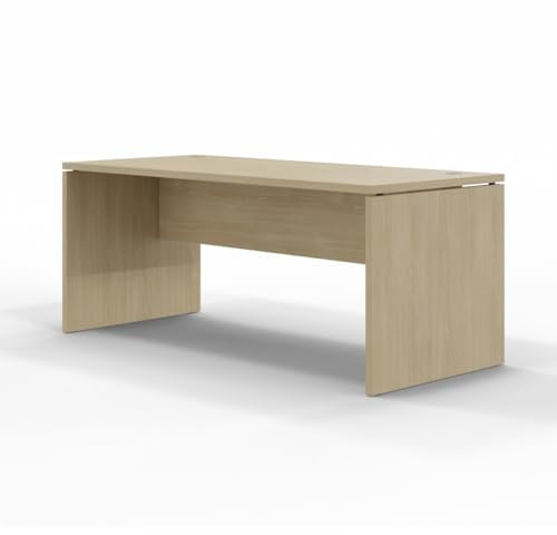 Spacio Escritorio de Madera H20, Mesa de Oficina para Ordenador con Pata de Panel, Tablero 30mm (Roble, 180x80cm)