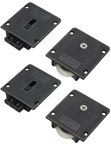 Sliding Door Roller, 35.5mm Nylon Roller Wheel, Heavy Duty Door Runner, Gear Track Panel Kits, Furniture Roller Wheels, Pack of 4 for Wardrobe Cabinet, Cupboard, Closet, Style3