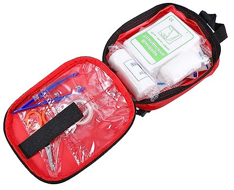 minkissy Notfalltasche Für Outdoor-aktivitäten Tragbare Erste-hilfe-tasche Rot Kompakte Und Langlebige Notfallausrüstung Für Wanderungen Und Notfälle