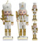 Schiaccianoci da 5 pollici, set di 4 personaggi, schiaccianoci da soldato in legno, per feste e feste