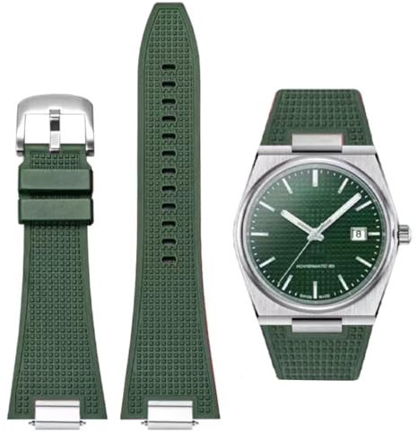 AIYIRUO Bracelets de Montre Tissot PRX Series Powermatic 80,12mm Bracelet en Caoutchouc Souple avec un Adaptateur en Métal Quick release, Tissot PRX Series Montres Bracelet Hommes T137.407/410