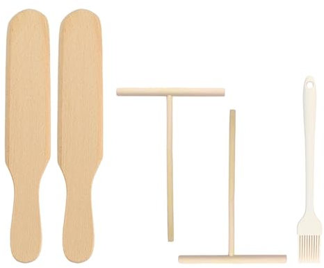 2 Spatules En Bois, 2 Spatules En Forme De T Et 1 Pinceau À Huile En Silicone, Ustensiles De Cuisine, Outils De Cuisson, Outils À Crêpes, Ustensiles De Cuisine Durables