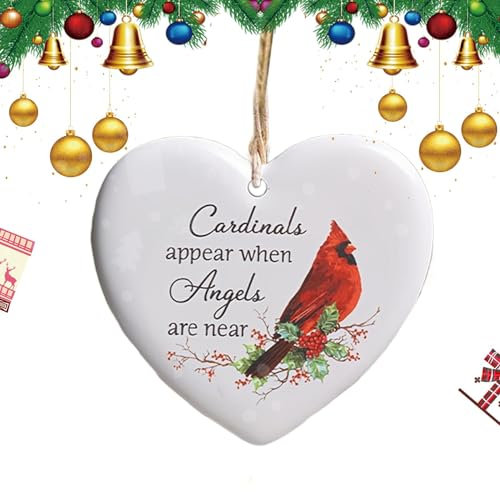 BRID Christmas Ornaments - Heart Shaped Bird Ornament, Bird Ornament for Christmas Tree, Christmas Ornaments, Heart Shaped Acrylic Bird Ornament, Bird Window Decoration, Small House Wall Decoration