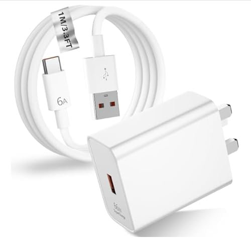 66W USB C Charger Compatible with Honor 300 200 100 90, Magic 7 6 5 4 Pro Lite, Pad X9 X8, Wall Fast Charger Plug for Huawei Mate 60 50 40 30 Pro, Pura 70 60 50 40 30 Pro Lite With 3.3ft Type C Cable