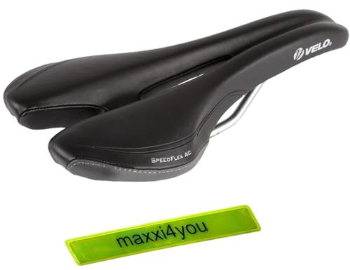 Velo Speedflex AC Fahrradsattel Rennsattel V-Design in Schwarz inkl. maxxi4you Reflexband