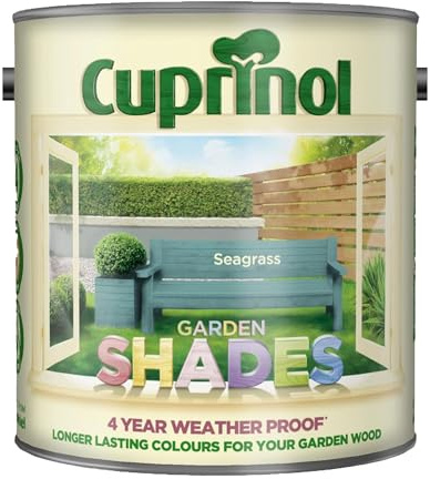 DUAYRA Garden Shades Paint | Quick Drying Water Based | For Garden Fence, Shades, Benches, Terracotta, Brick, Stone | Exterior Wood Furniture | Long Lasting (Seagrass, 1 Liter)
