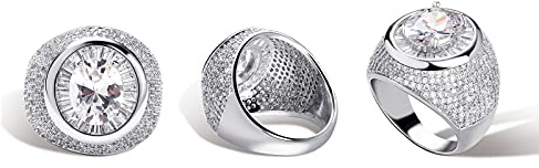 14k Gold Oval Cut Center Stone Mossanit Ring, Hip-Hop-Stil Mossanit-Frauenring, Modern Elegance trifft die klassische Schönheit, Vaters Day From Son