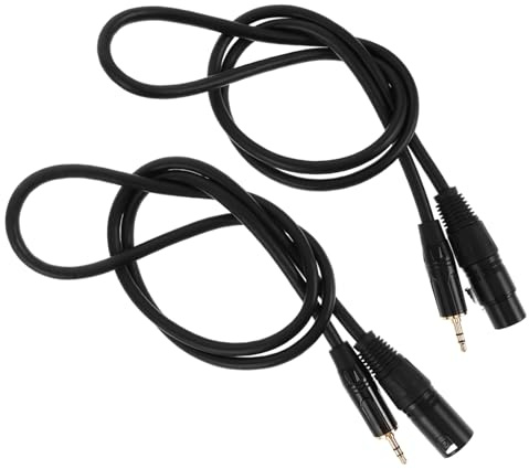 HOLIDYOYO 2pcs Trs to Xlr Microphone Cable with Right Angle Design for Compact Spaces Copper Construction High-fidelity Audio Transmission for Synthesizers and Live Performances