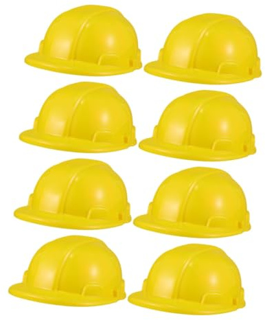 UPKOCH 8 Stück Bauhelm Gelb Flexibler Kunststoff Bauarbeiter Helm für Verkleidung Rollenspiel Party Zubehör