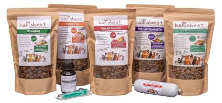 Kallisbest Probierpaket medium Kroketten für Hunde, unabhängig der Rasse und Altersstufe, 4+1 á 500g + 200g Die TOLLE Rolle + Probe Vital Plus 100% natürliches Ergänzungsmittel