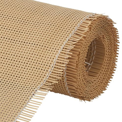 Correas de Caña Rejilla Mimbre Sintético por Metros,40-100cm Ancho Plastico Ratán Rollo Tejida a Mano,Sintético Hoja de Tela de Bastón, para Silla Trenza Viena Proyectos(Natural,40cmx3m)