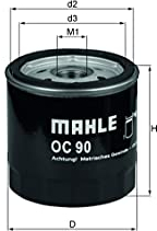 MAHLE OC 90OF Ölfilter Anschraubfilter 76,2MMu.a. passend für OPEL VECTRA A (J89)