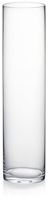 WGV Cylinder Vase, 4W x 16H, Floral Container, Glass Centerpiece for Wedding Party Event, Home Office Decor, Clear, 1 Piece