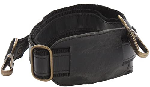 LECONI Trageriemen Leder Nylon Schulterriemen breiter Schultergurt für Taschen Umhängegurt längenverstellbar 4x150cm grau LEC-R2