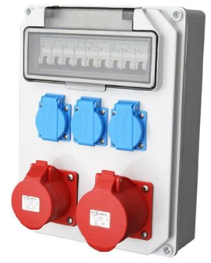 Wandverteiler CEE + 1x16A + 1x32A 3x230V Stromverteiler Baustromverteiler Feuchtraumverteiler Komplett AWVT5
