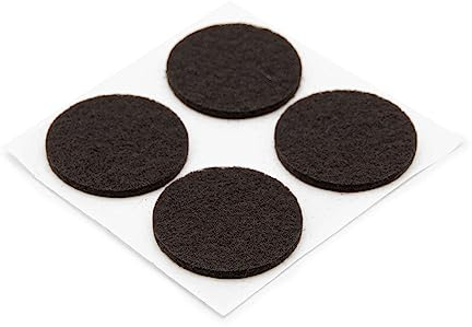 K.D.J. Brand Filzgleiter selbstklebend rund in braun 4 Stück, Ø 35 mm, 3 mm dick, Möbelgleiter für schwere Möbel, Schutz für Parkett oder Laminat, für Möbelfüße, Tischbeine – Made in Germany