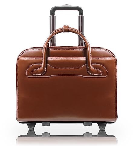 McKleinUSA 94984 Maletín de Cuero Patentado Desmontable con Ruedas para portátil de 15.6 Pulgadas - marrón