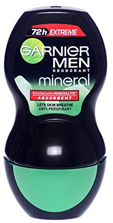 GARNIER deodorant roll on MINERAL EXTREME PROTECTION 72H for men ANTI-PERSPIRANT heat stress 50 ml PACK OF THREE (3 x 50 ml) NO ALCOHOL