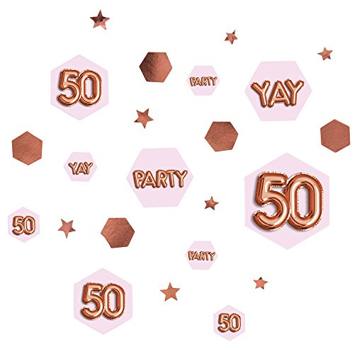 Neviti 773444 Glitz and Glamour Age 50 Confetti Table Scatters, Pink/Rose Gold