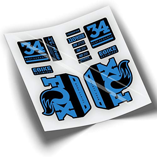 Decals Autocollants DE Fourche Fox 34 Performance Series EBIKE WP254 Bleu 517
