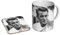 James Dean Cool BW Keramik-Kaffeetasse + Untersetzer, Geschenk-Set