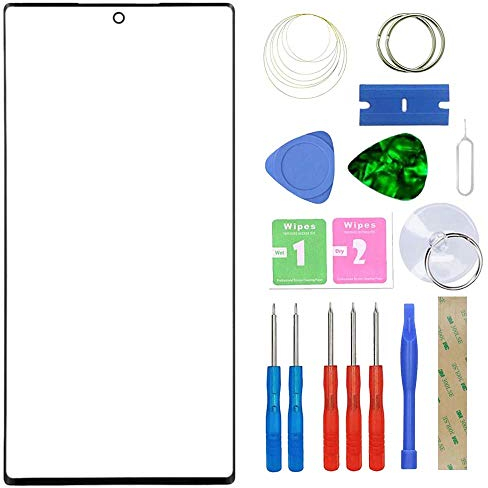MovTEK Kit de Remplacement de Ecran Tactile Vitre Avant d'origine pour Samsung Galaxy Note 10+/Plus 4G/5G N975F Lentille Extérieur Verre avec l'outil de séparation Noir