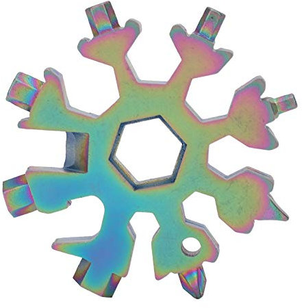 BLLBOO Multifunktionswerkzeug -18-in-1 Multifunktionswerkzeug Schneeflockenform Tragbarer Sechskantschlüssel aus kohlenstoffhaltigem Stahl