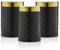 Swan SWKA17523BLKN Gatsby Set of 3 Kitchen Canisters, Tea Coffee Sugar, Black, One Size