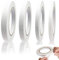 XCOZU Doppelseitiges Klebeband Set, Weiß, 4 Rollen, Größen: 8/12/18/24mm, Dünn, Stark, Mehrzweck, Büro, DIY, Reparatur, Scrapbooking