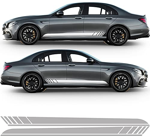 Auto-Dress Seitenstreifen Aufkleber Set/Dekor passend für Mercedes E-Klasse W213 - Motiv: AMG Original (111M Black Matt)