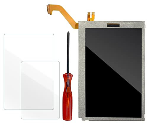 Jolanco Écran LCD supérieur de rechange pour Nintendo 3DS (haut/supérieur), avec tournevis et film protecteur d'écran.