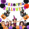 Jiuzcare Kit Decorazione Halloween - Palloncini, Festone Arancione e Nero, Zucche, Gatto, Happy Halloween Banner per Addobbi Feste Interni ed Esterni