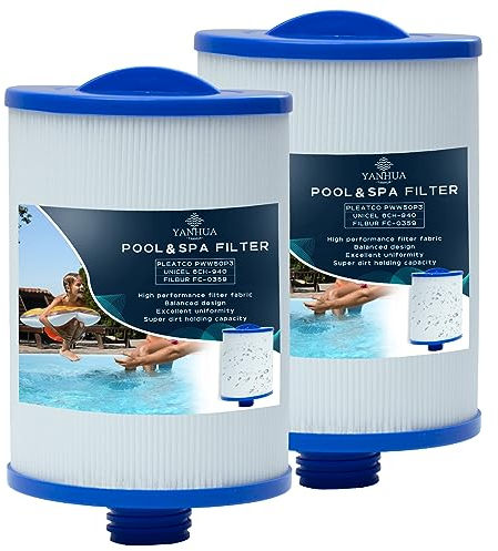 Filtri Spa per filtro idromassaggio, PWW50 Filtro Replacemen, compatibile per PWW50 Hot Tub Filter, per Unicel 6CH-940, per Filbur FC-0359, per Waterway Plastics 817-0050 (2)