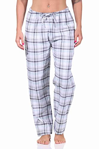 Damen Flanell Schlafanzug Hose kariert aus Baumwolle - 222 222 15 870