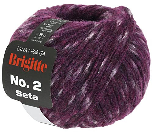 LANA GROSSA Brigitte Nr.2 Seta | Edle Netzgarnstruktur aus Alpaka und Baumwolle | Handstrickgarn aus 47% Alpaka, 45% Baumwolle & 8% Schurwolle | 50g Wolle zum Stricken & Häkeln | 140m Garn FB 10