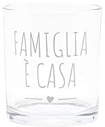 Pasqualetti Nuvole di Stoffa Set 6 Bicchieri Acqua in Vetro con decoro Famiglia è Casa , 6 unità, capacità 300 ml