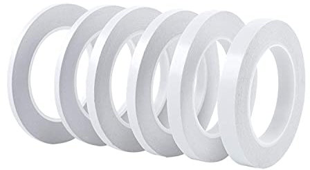 LORD CIG Double Sided Mount Tape Sticky Transparent No Trace Removable Glue Multi Functional Plastic Adhesive Tapes For Carpet Home And Office Party Birthday Use (Pack Of 10) (7mm, White)